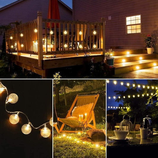 16 LED Crystal Ball String Lights – Warm White India