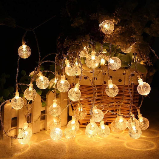 16 LED Crystal Ball String Lights – Warm White India
